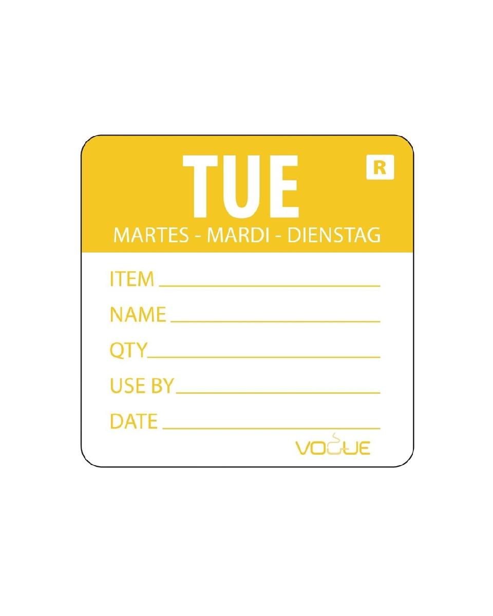 Daglabels - Afneembaar - Dinsdag - 500 stuks - H 4.9 x 6 CM - Vogue - L067