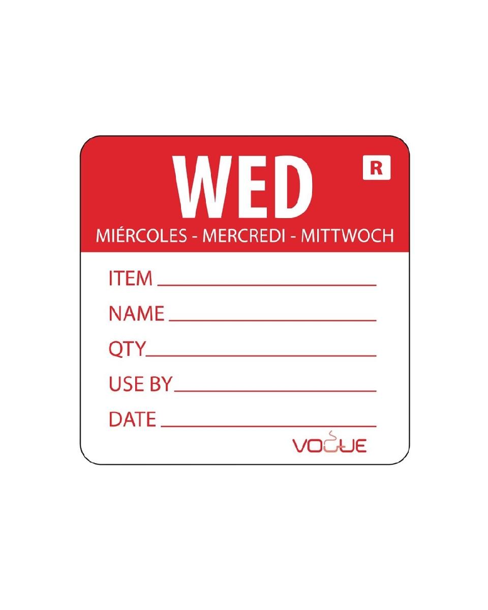 Daglabels - Afneembaar - Woensdag - 500 stuks - H 4.9 x 6 CM - Vogue - L068