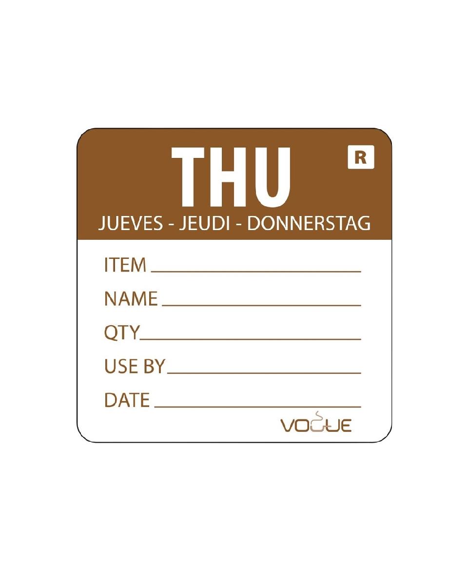 Daglabels - Afneembaar - Donderdag - 500 stuks - H 4.9 x 6 CM - Vogue - L069