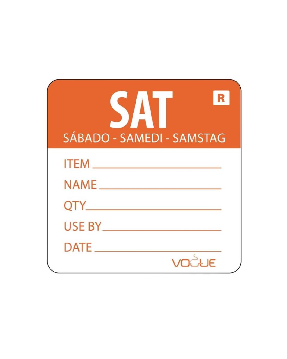 Daglabels - Afneembaar - Zaterdag - 500 stuks - H 4.9 x 6 CM - Vogue - L071