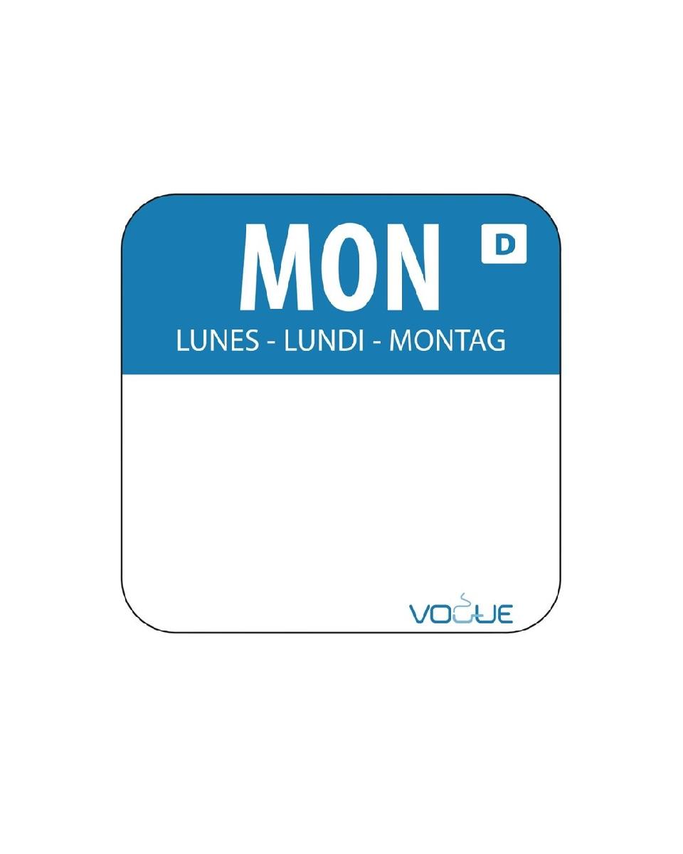 Daglabels - Oplosbaar - Maandag - 1000 stuks - 2.54 CM - Vogue - U777