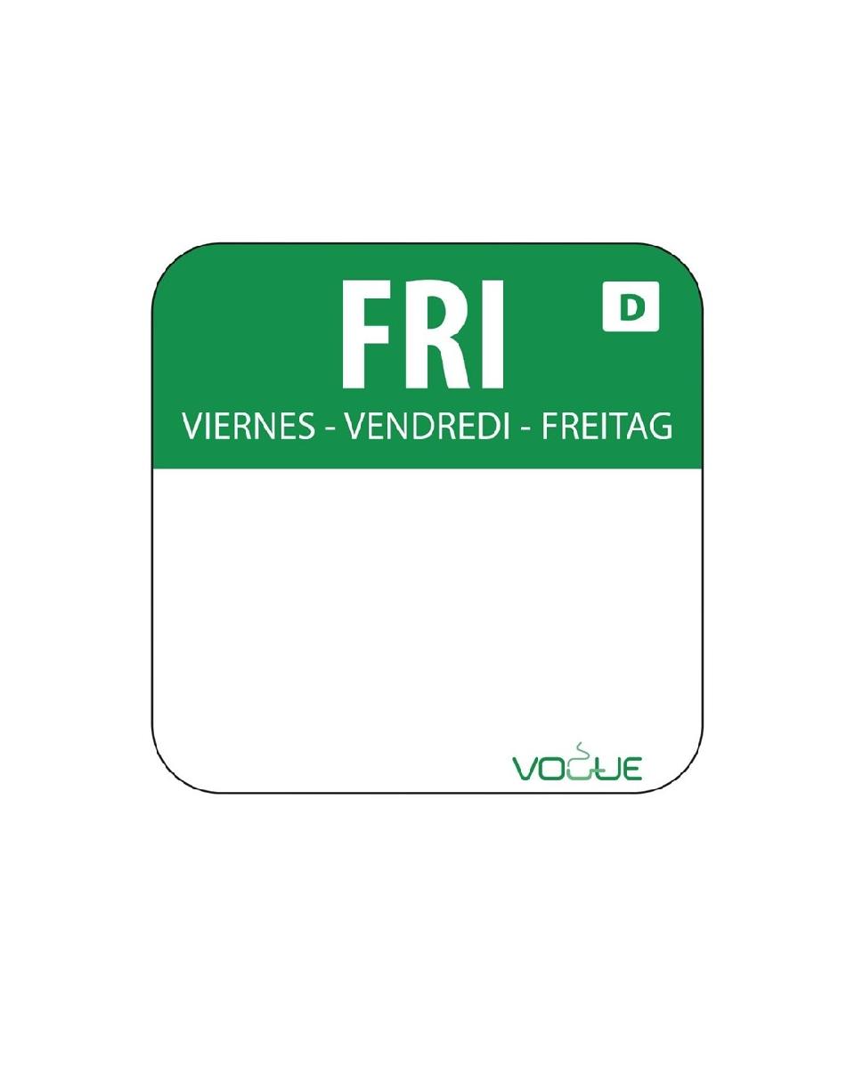 Daglabels - Oplosbaar - Vrijdag - 1000 stuks - 2.54 CM - Vogue - U781