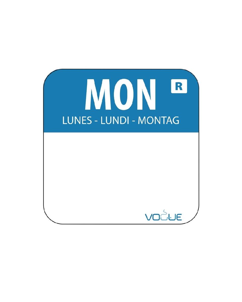 Daglabels - Afneembaar - Maandag - 1000 stuks - H 2.4 x 2.4 CM - Vogue - L931
