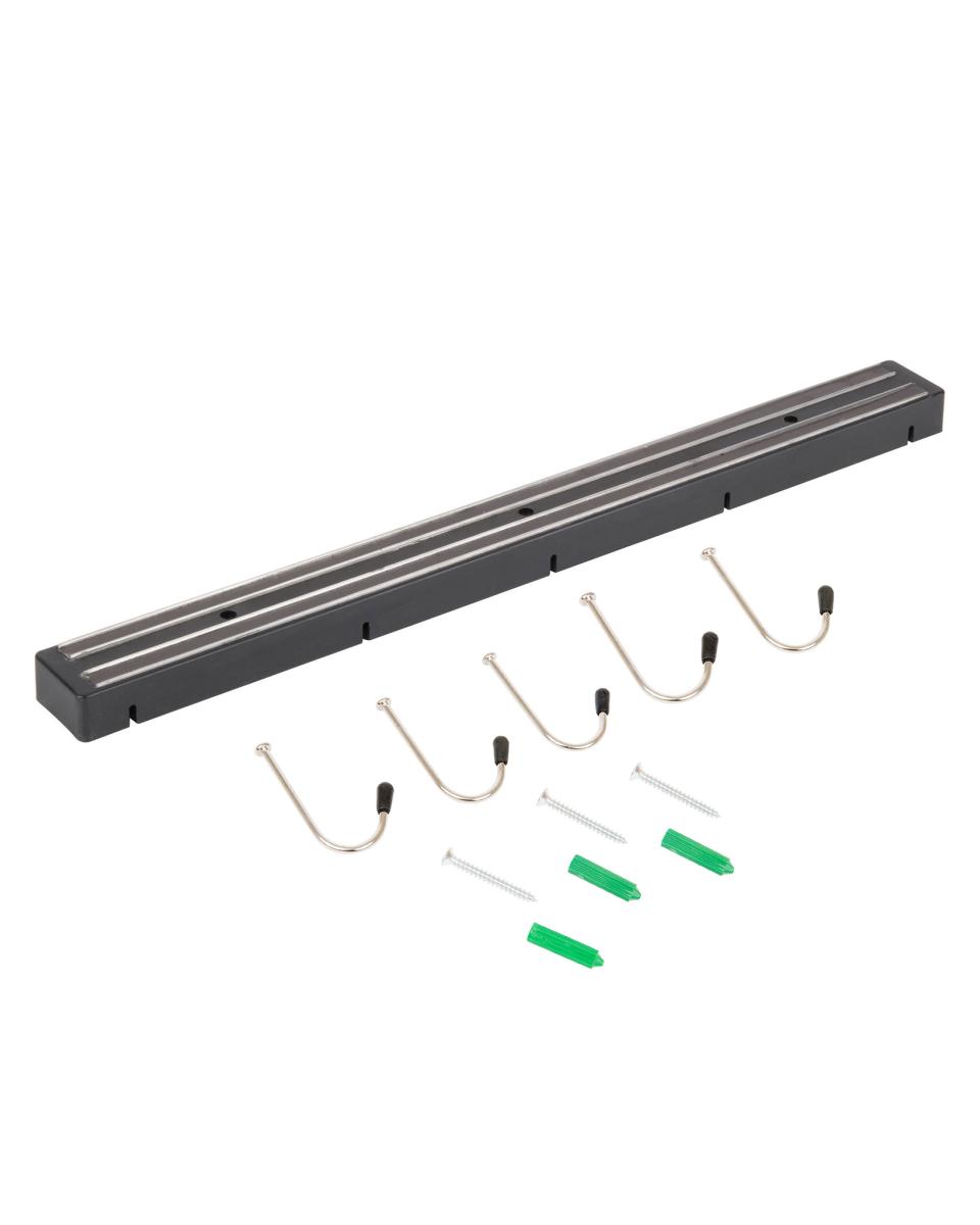 Messenmagneet - Incl. 5 Haken - L 45 CM - Zwart - Promoline