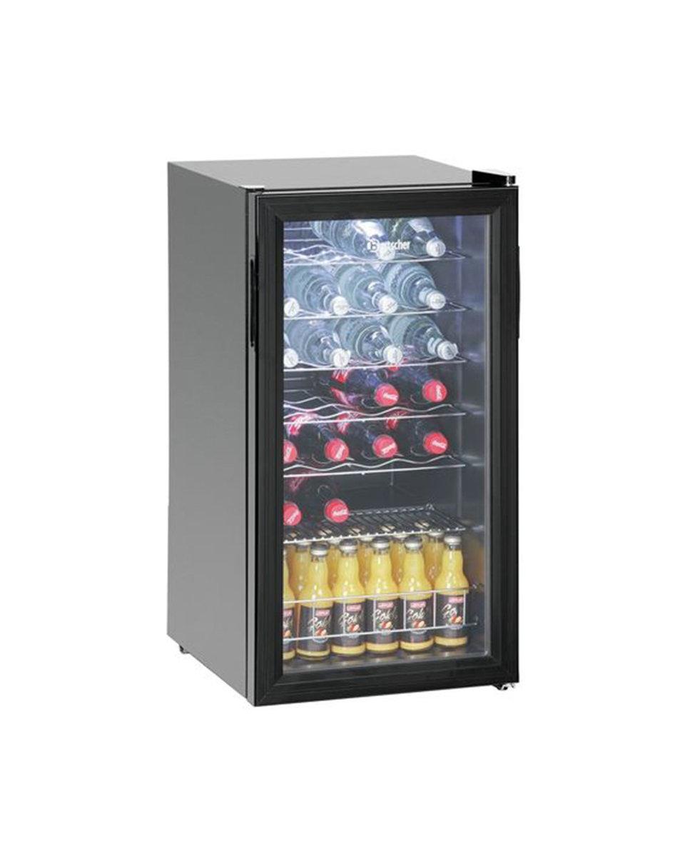 Koelkast glazen deur - 88 Liter - 1 Deurs - Zwart - Bartscher - 700082G