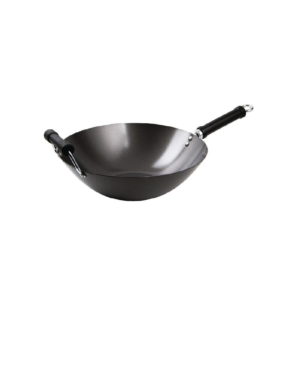 Wokpan - Ø 35.6 x H 15 CM - Koolstofstaal - Kitchen Craft - K250