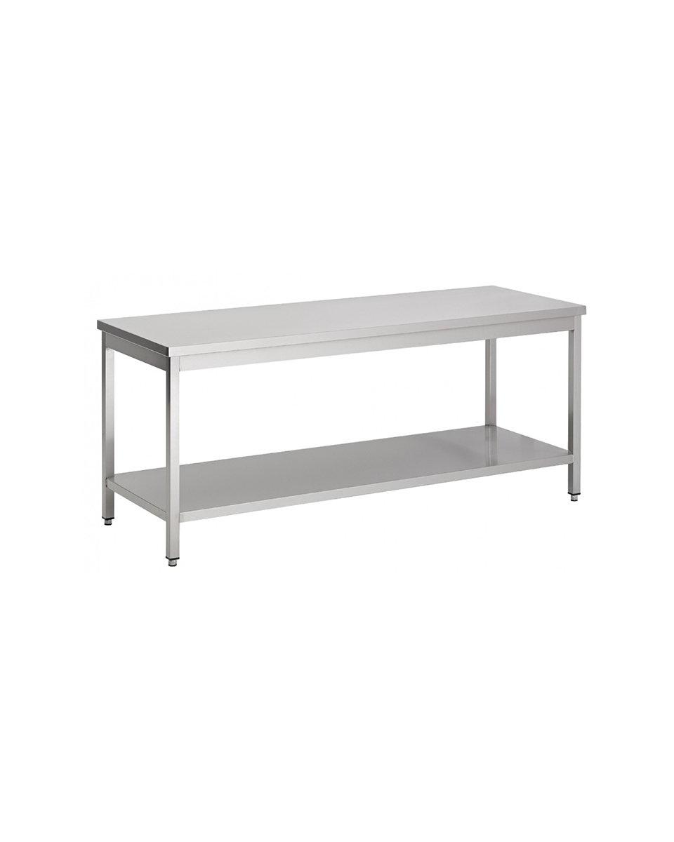 RVS werktafel - 80 cm diep - Met bodemschap - RVS