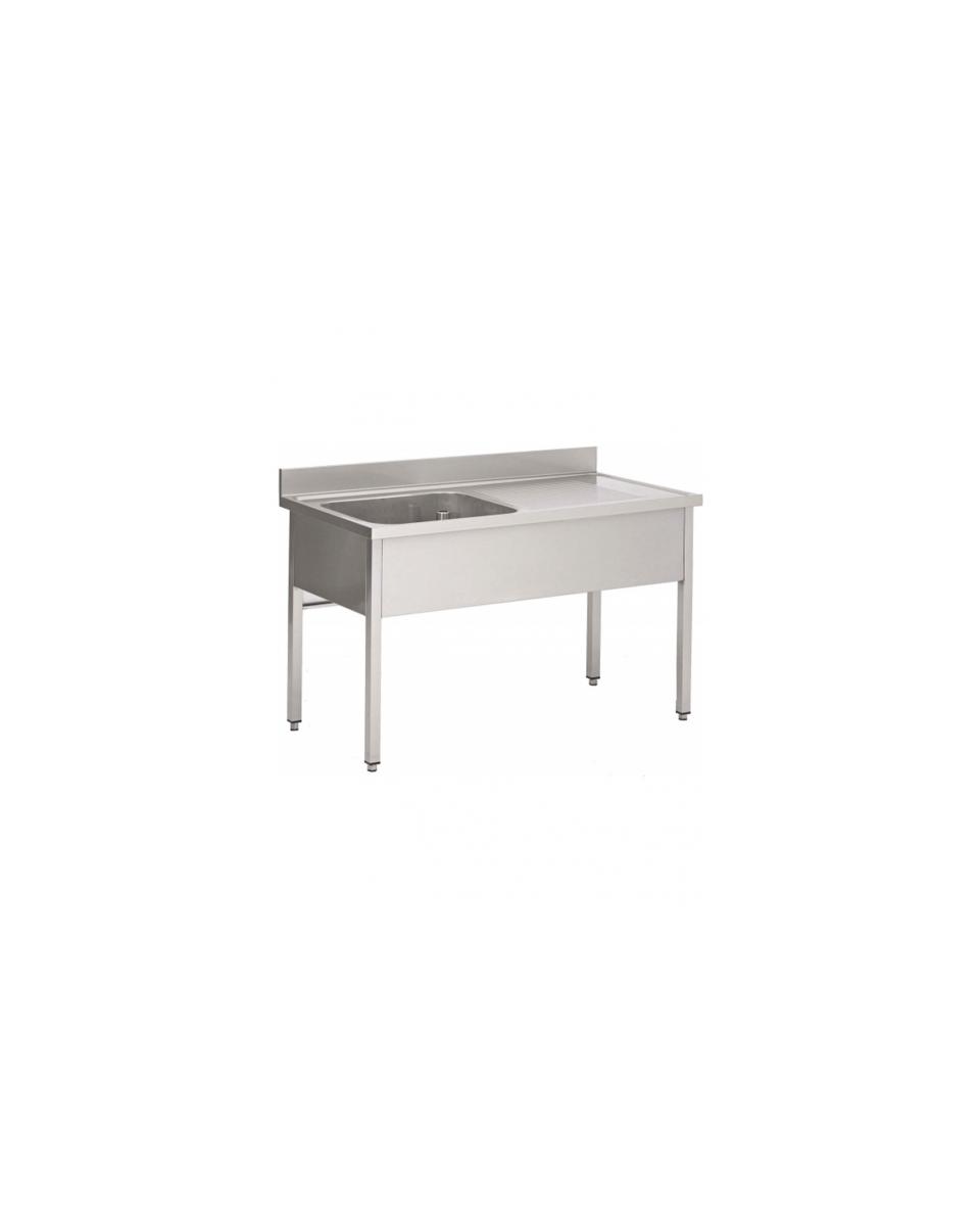 RVS spoeltafel - Zonder onderschap - 1 Bak links - 70 cm diep - RVS