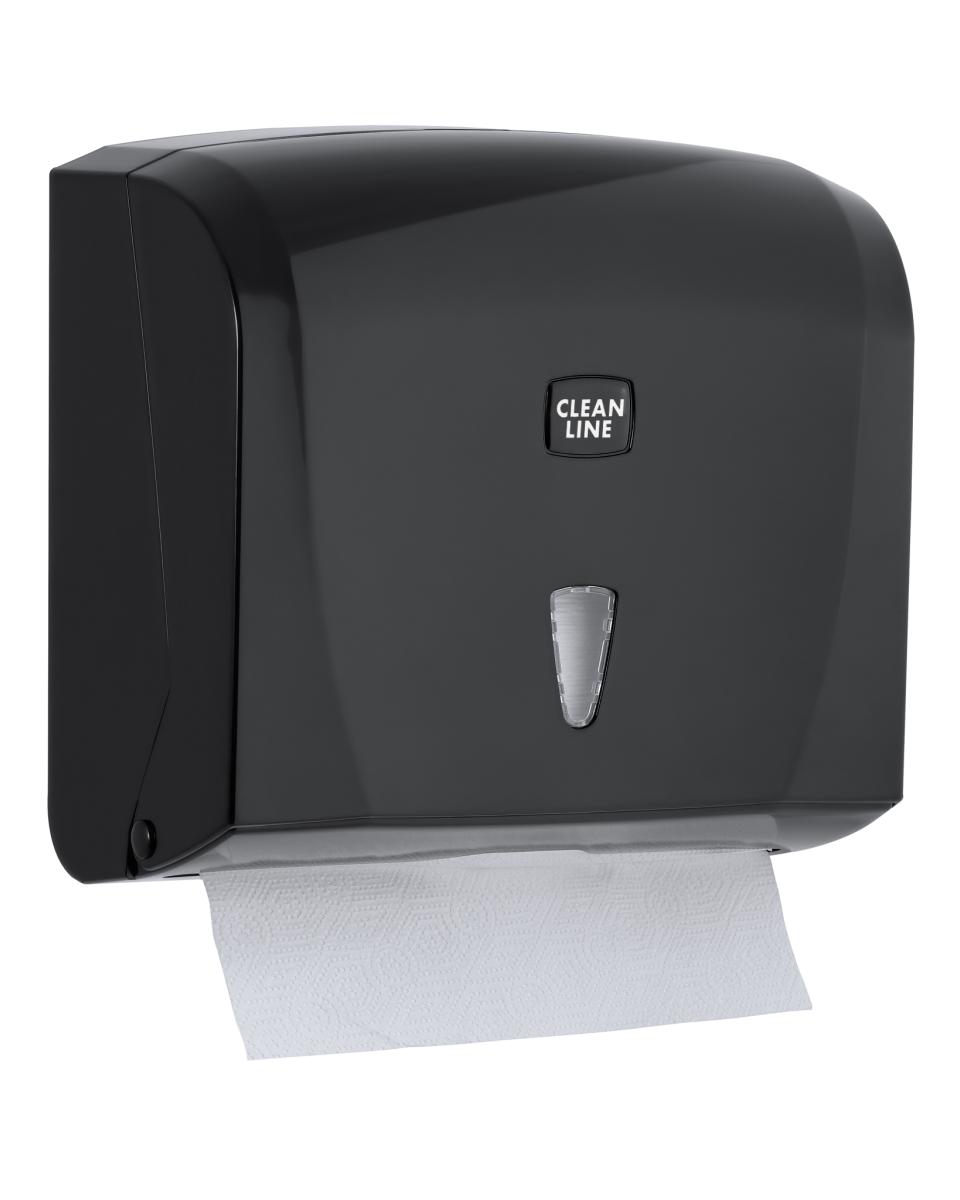 Dispenser Handpapier - Z Vouw - H 24 x 25.5 x 12.5 CM - Zwart - Cleanline - Promoline