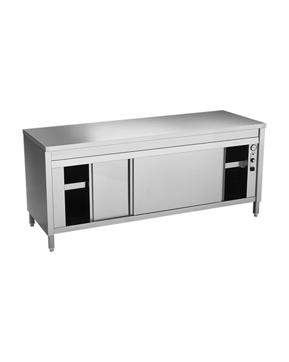 Warmhoudkast - H 87 x 140 x 70 CM - 83 KG - 220 - 240 V - 2500 W - RVS - +30°C / +90°C - Multinox - 317062