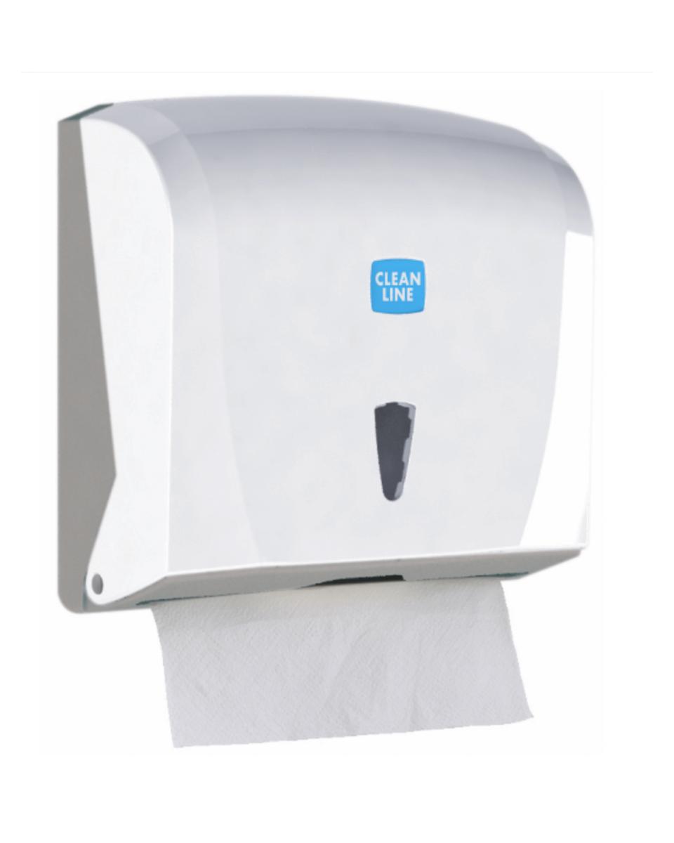 Dispenser Handpapier - Z Vouw - H 24 x 25.5 x 12.5 CM - Wit - Cleanline - Promoline