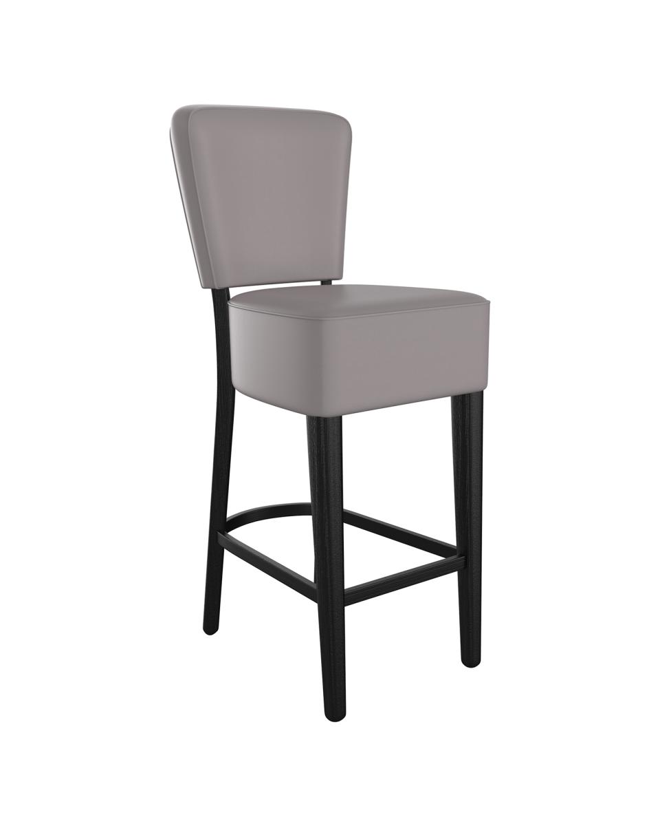 Horeca barkruk - Napels - Met rugleuning - Grijs - Kunstleder - Promoline