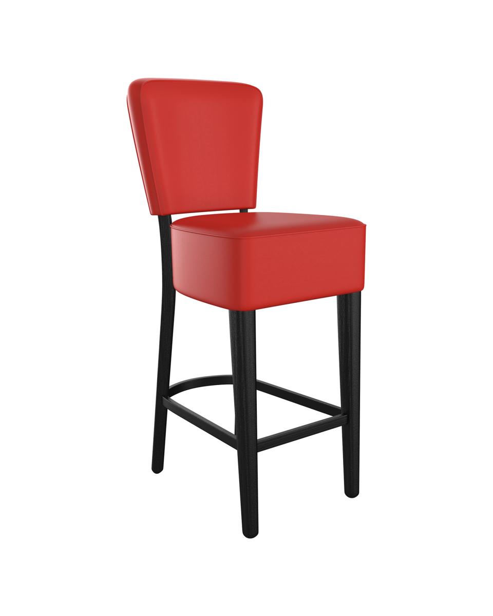 Horeca barkruk - Napels - Met rugleuning - Rood - Kunstleder - Promoline