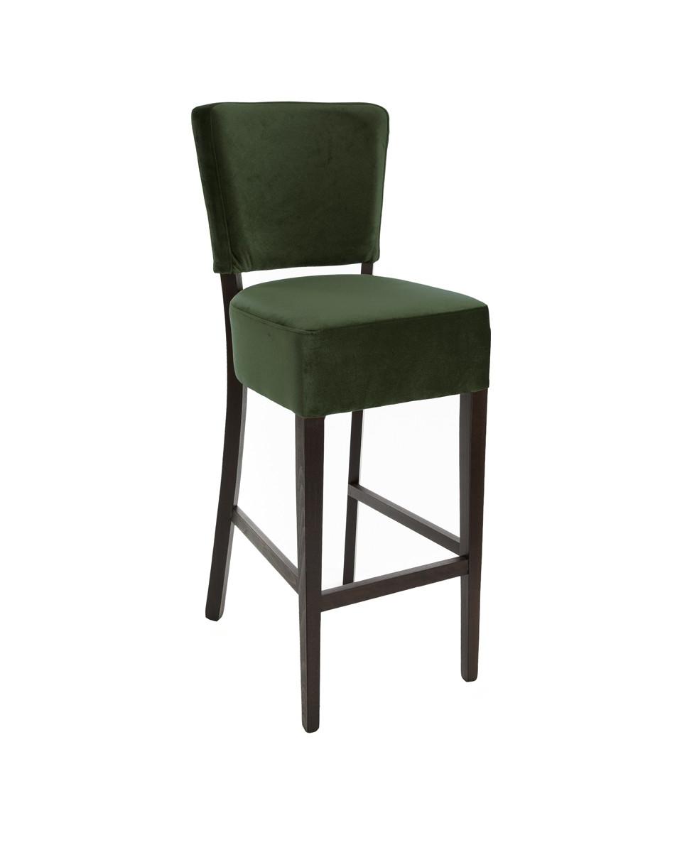 Horeca Barkruk - Napels - Velvet - Met rugleuning - Donkergroen - Promoline
