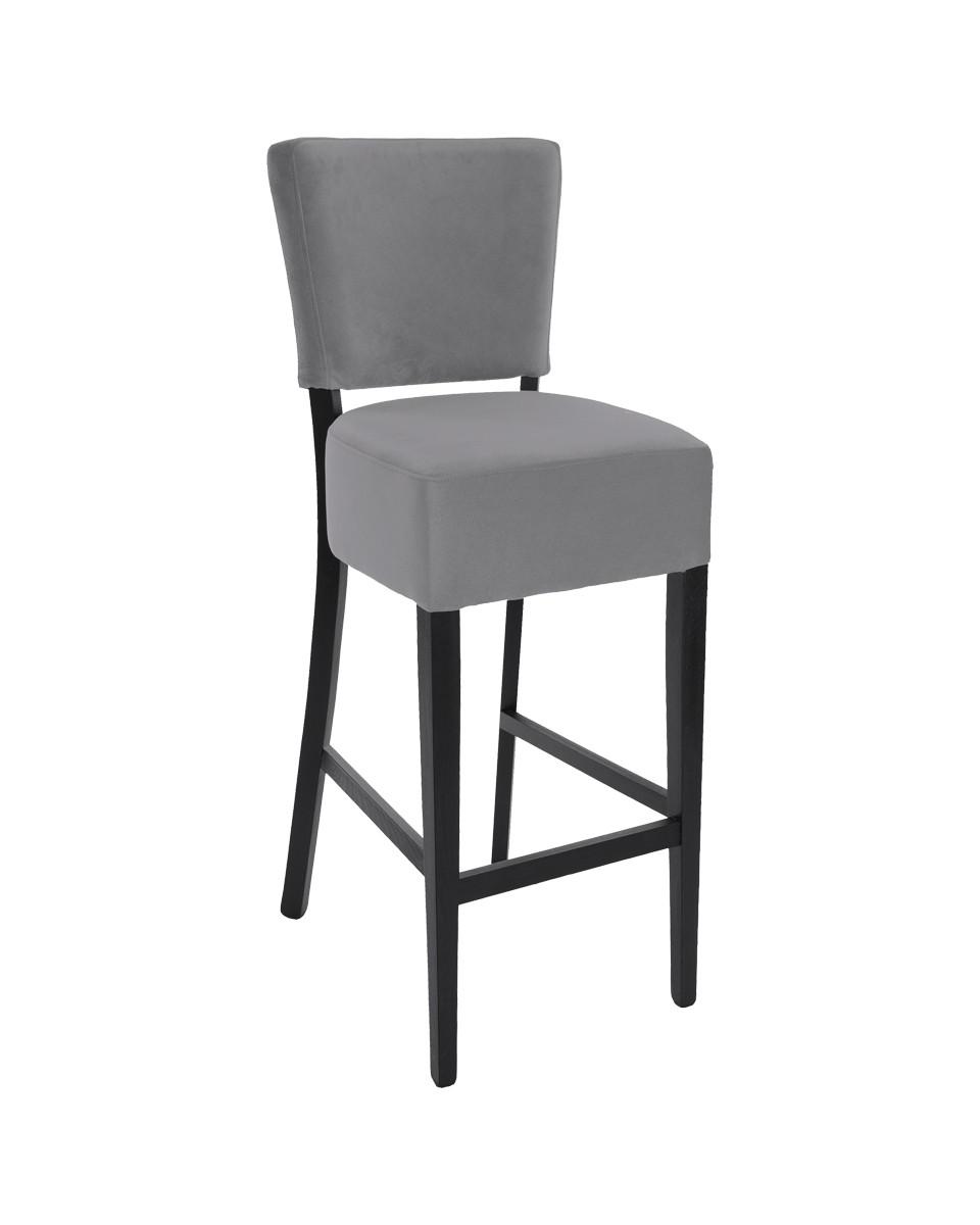 Horeca Barkruk - Napels - Velvet - Met rugleuning - Donkergrijs - Promoline