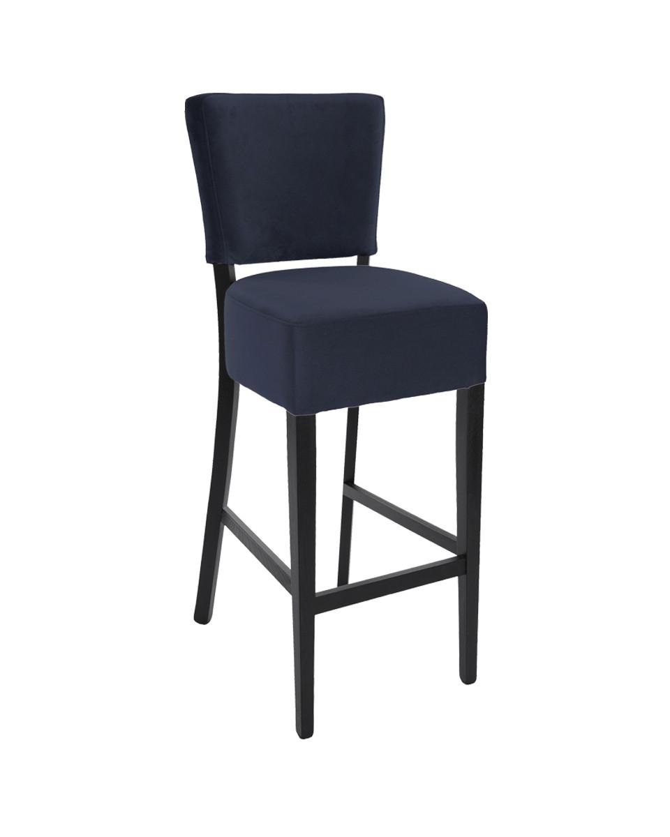 Horeca Barkruk - Napels - Velvet - Met rugleuning - Donkerblauw - Promoline