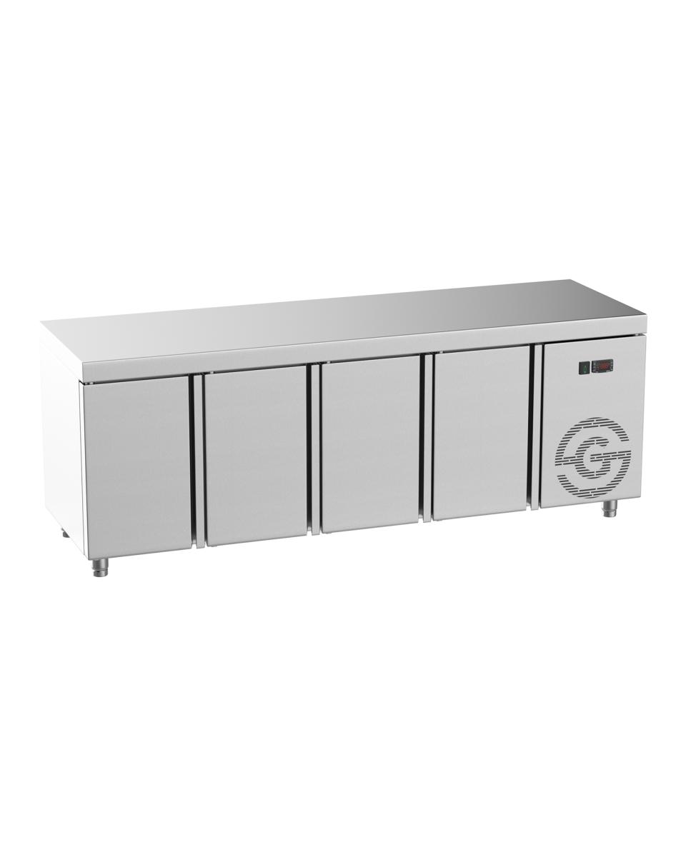 Koelwerkbank - 4 deurs - Greenline - Rvs - 224x70x85(h) Cm