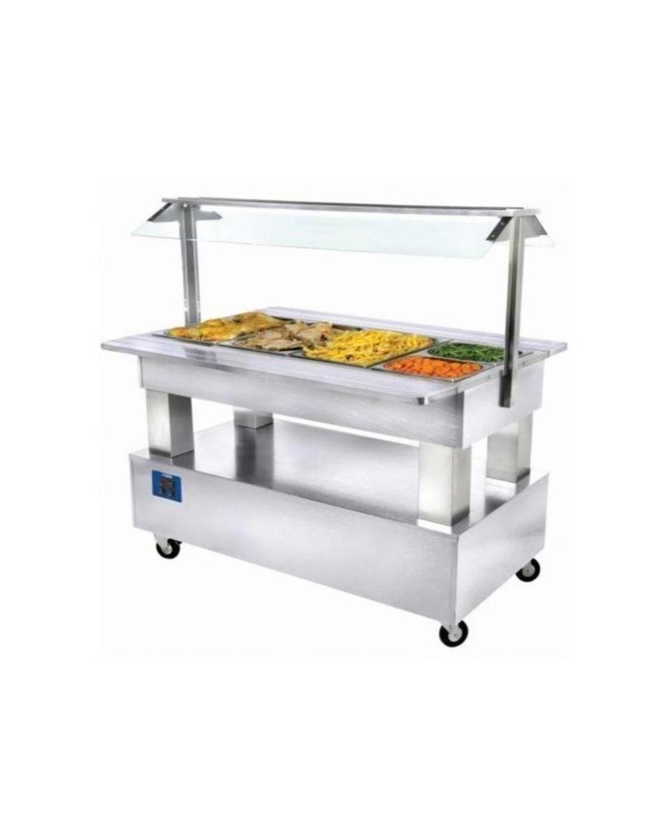 Warm Buffet - 4 x 1/1 GN - Wit hout - H 137 x 144 x 66 CM - Diamond - BBM/4N-A1