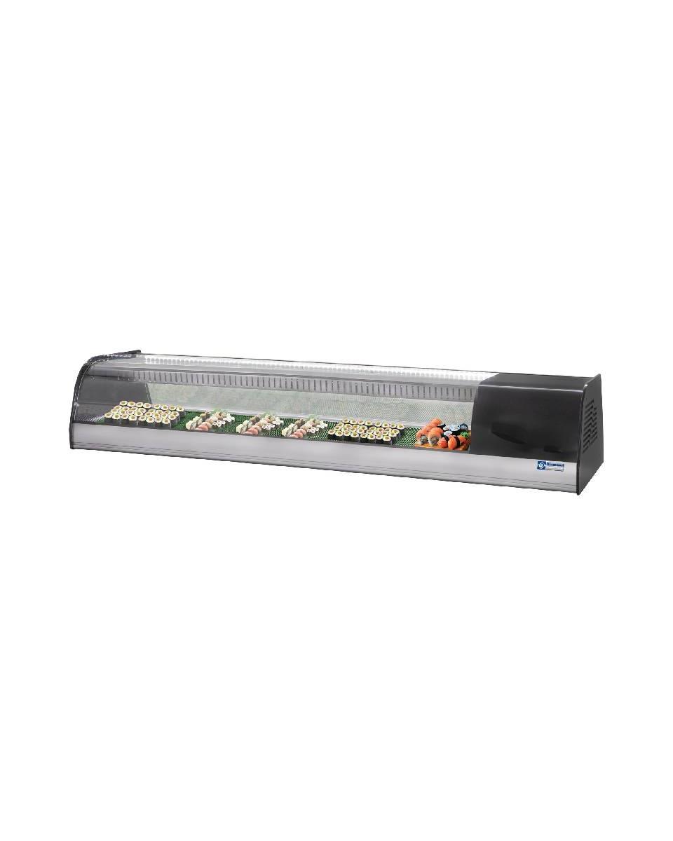 Sushivitrine - 138 CM - Zwart - Motor rechts - Diamond - TR6-SH/R6
