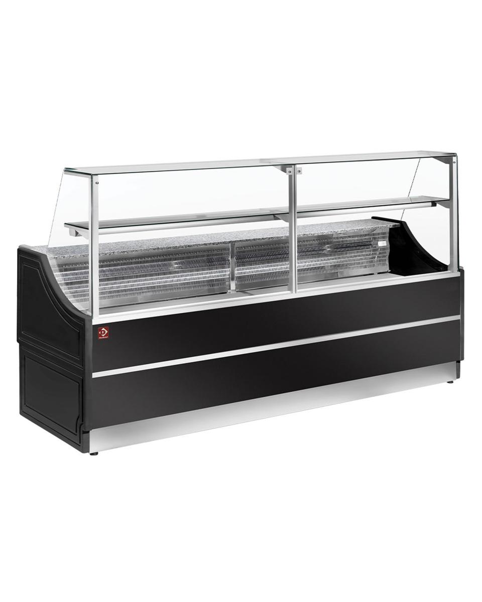 Gekoelde Vitrinetoonbank - Ruit 90° - 200 CM - Zwart - Diamond - OL200/B5-R