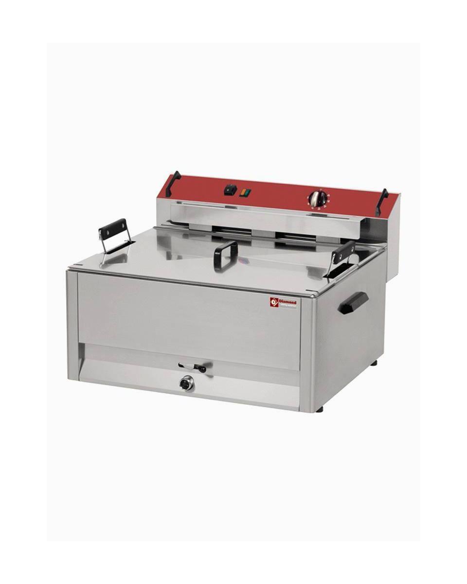 Friteuse - 16 Liter - Elektrisch - Aftapkraan - Tafelmodel - Diamond - F16E/D-N