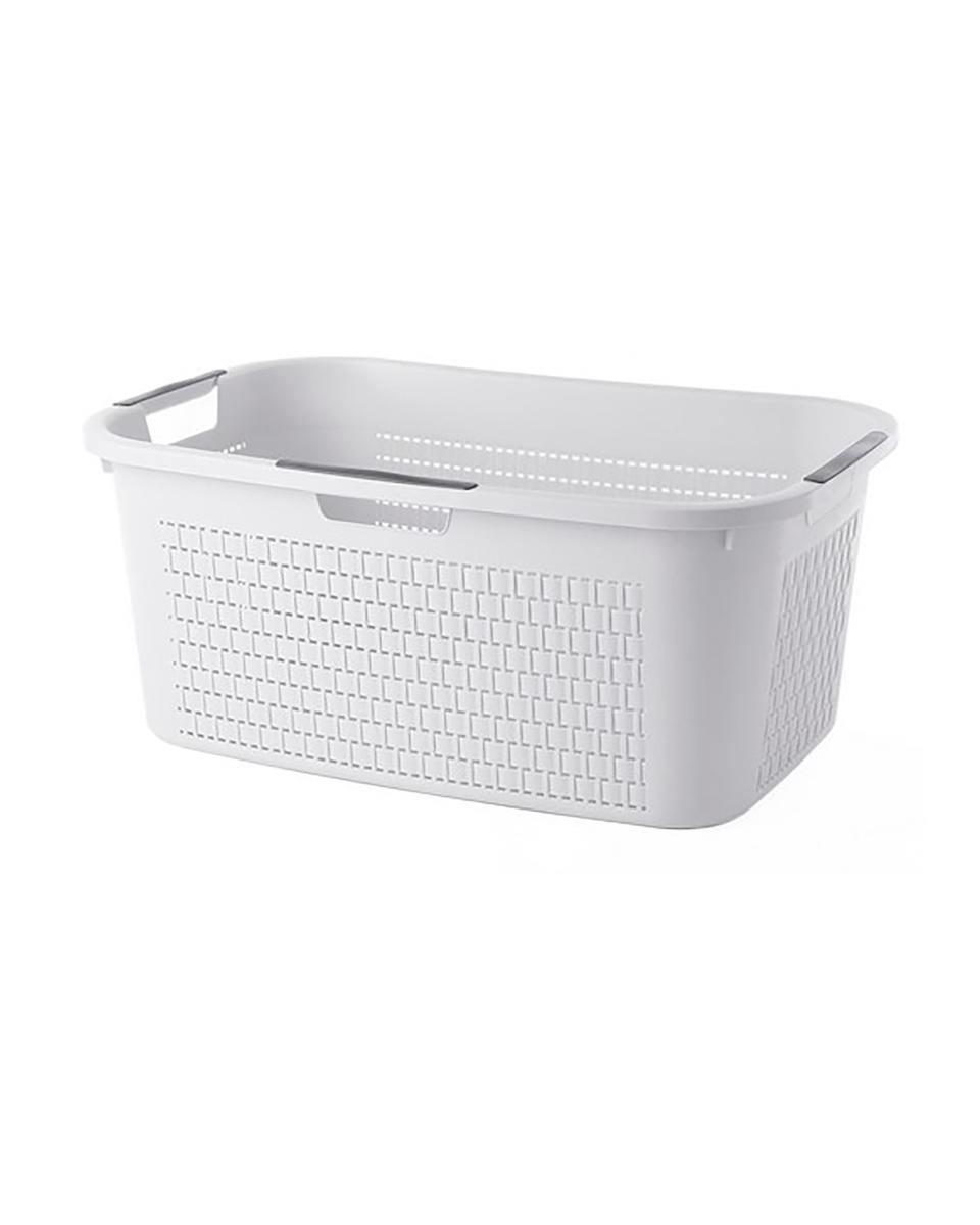 Wasmand - 40 Liter - Wit - Rotho - Country - 527635