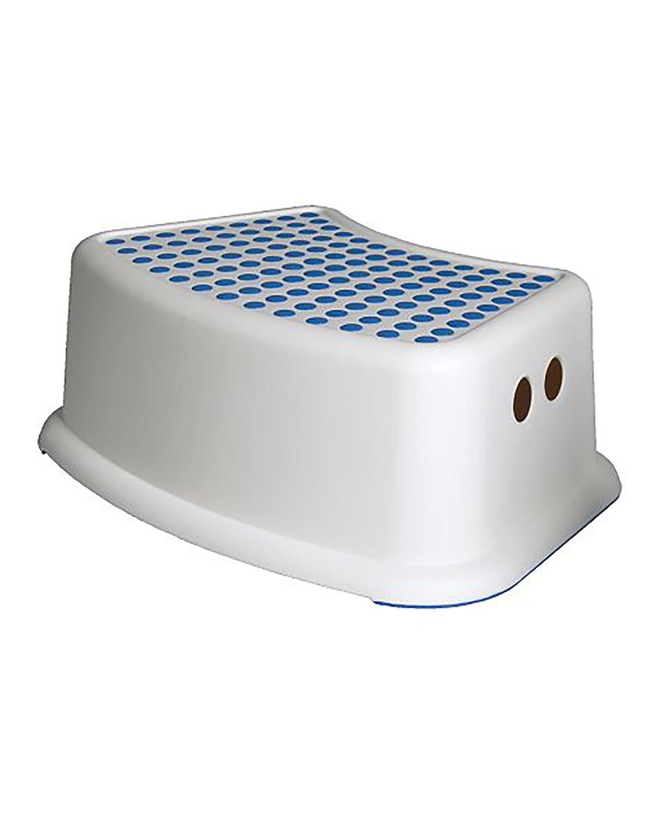 Opstapje - H 13 x 37 x 27 CM - Blauw / Wit - 511008