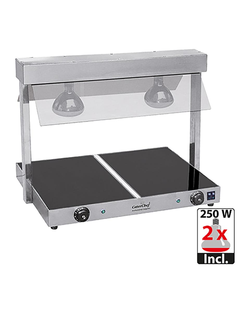Warmhoudplaat M/Brug - H 46.9 x 73.1 x 52.6 CM - 14 KG - 220 - 240 V - 1020 W - RVS - +30°C / +85°C - Caterchef - 688620