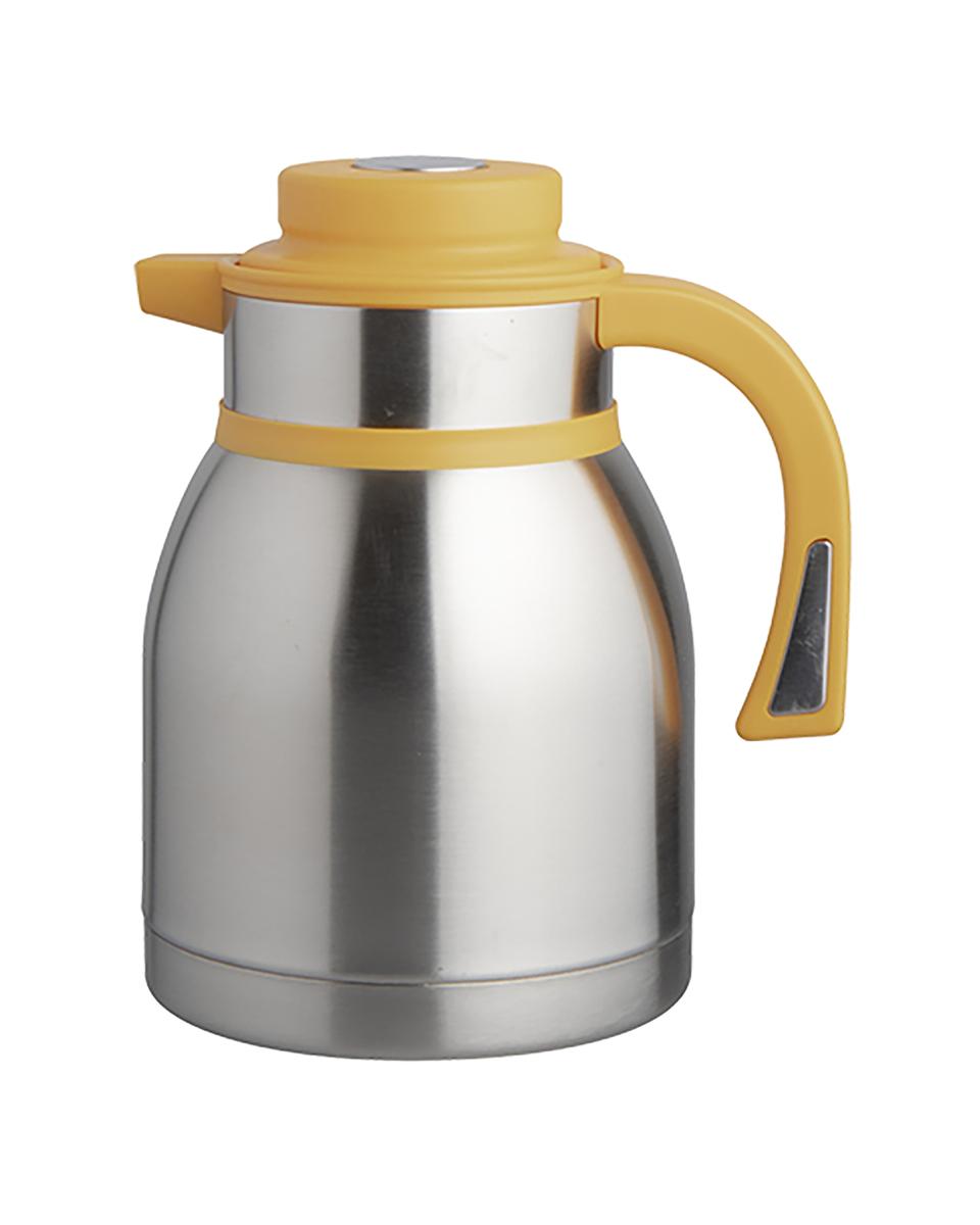 Isoleerkan - H 22 CM - 0.792 KG - RVS 18/10 - Geel - 1.5 Liter - 595057