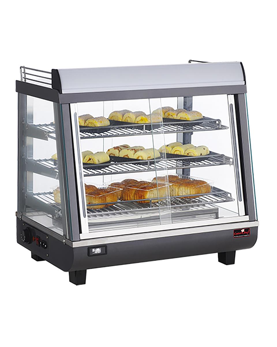 Warmhoudvitrine - H 66.3 x 67.5 x 48.4 CM - 31 KG - 220 - 240 V - 1000 W - RVS - +30°C / +90°C - Caterchef - 688078