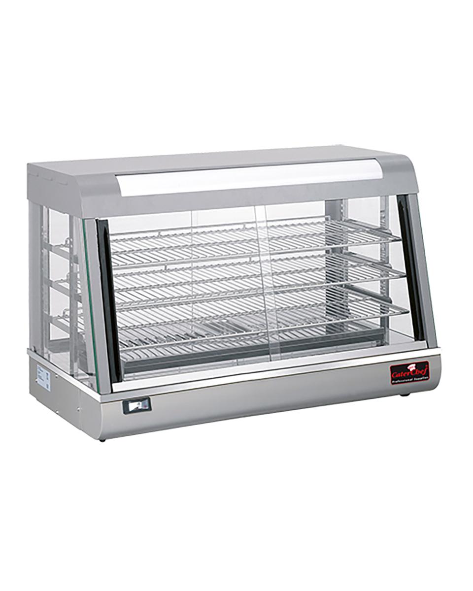 Warmhoudvitrine - H 60.5 x 90 x 48 CM - 59 KG - 220 - 240 V - 1840 W - RVS - +30°C / +110°C - Caterchef - 680073