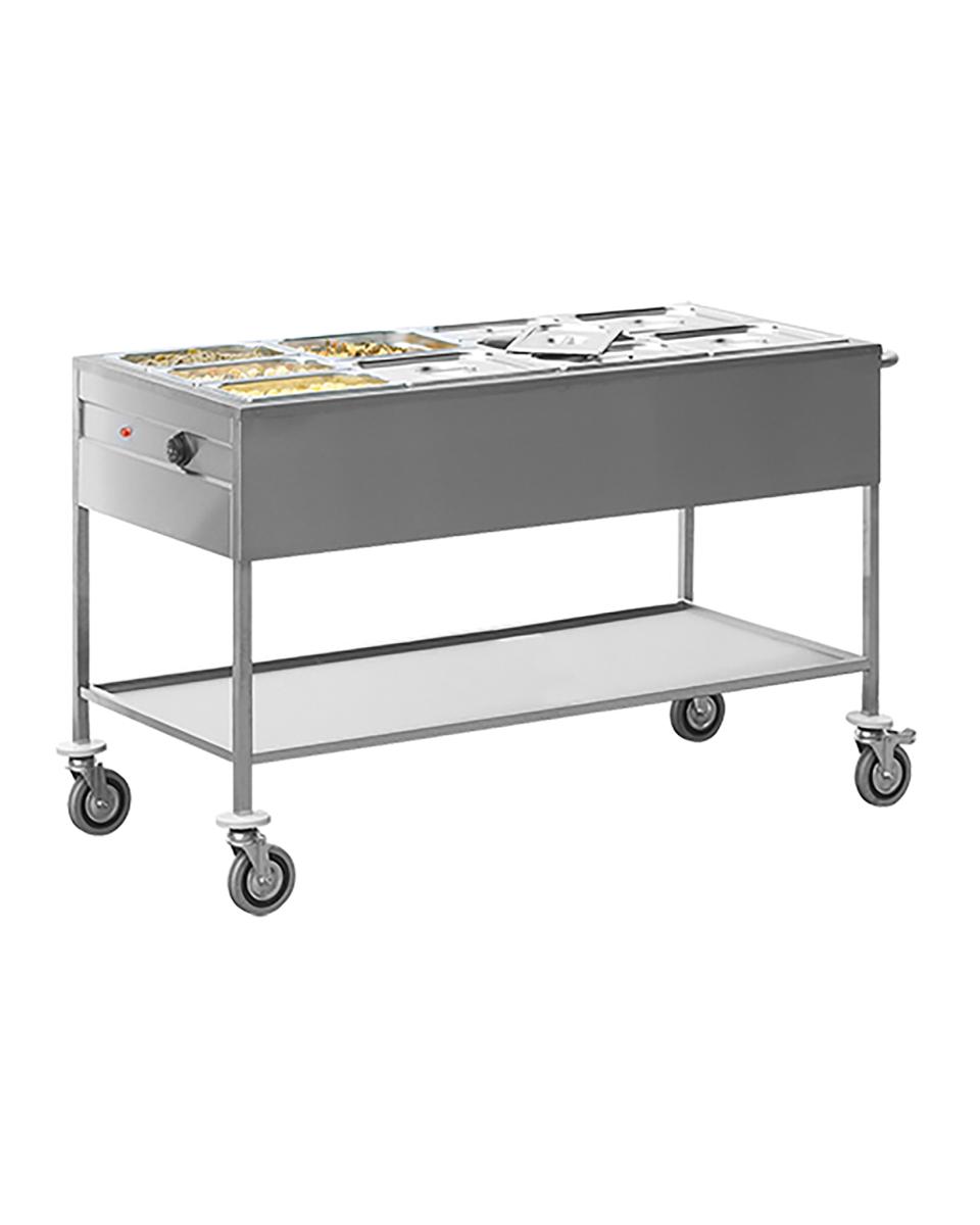 Bain Marie - H 87.5 x 67.3 x 149 CM - 58 KG - 220 - 240 V - 1500 W - RVS - 710054