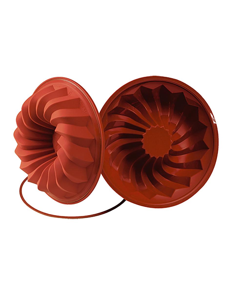 Bakvorm Savarin - 0.28 KG - Silicoon - Rood - 1.25 Liter - -60°C / +230°C - Silikomart - 070094