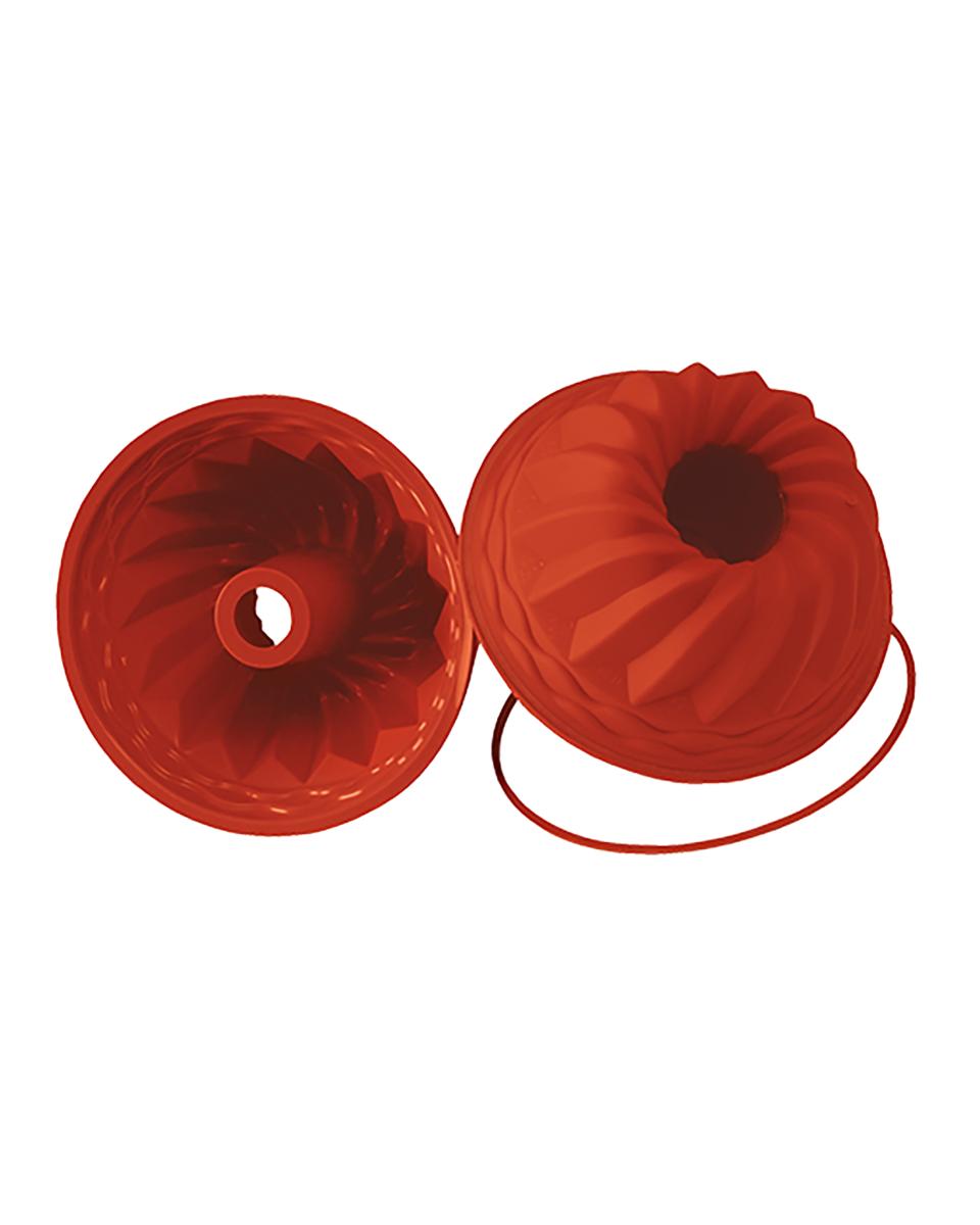 Bakvorm Tulband - 0.36 KG - Silicoon - Rood - 2.2 Liter - -60°C / +230°C - Silikomart - 070095