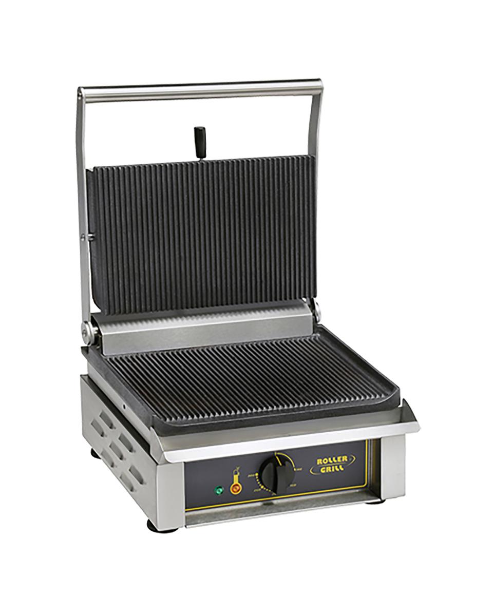 Contactgrill Panini - H 28 x 38 x 40 CM - 22.5 KG - 220 - 240 V - 3000 W - Gietijzer - Geribbeld - +0°C / +300°C - Roller Grill - 304061