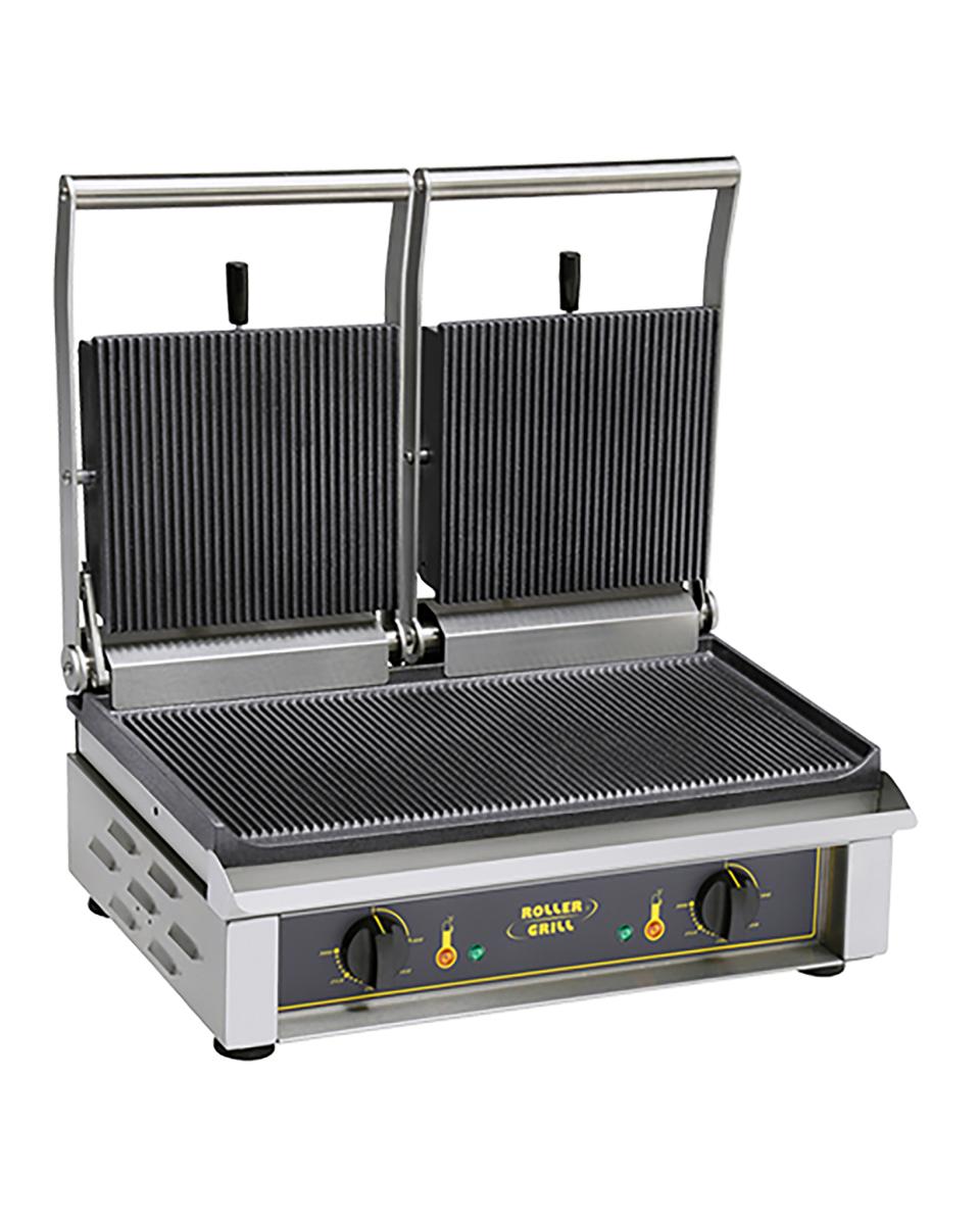 Contactgrill Majestic - H 28 x 56 x 40 CM - 45 KG - 380 - 415 V - 4000 W - Gietijzer - Geribbeld - +0°C / +300°C - Roller Grill - 304062