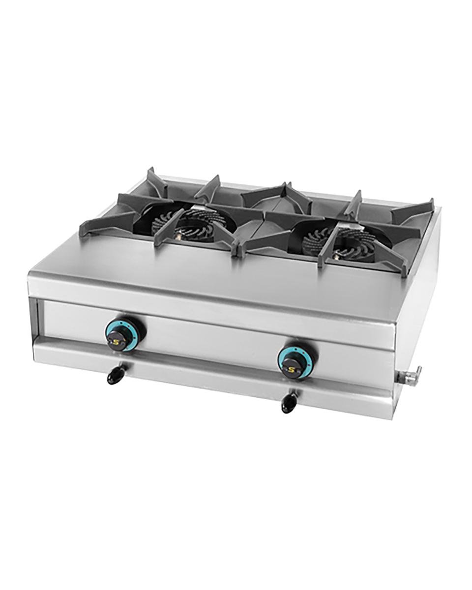Kooktoestel - H 25 x 74 x 60 CM - 26 KG - Aardgas - 20 CM - RVS - Gas - Mach - 321202