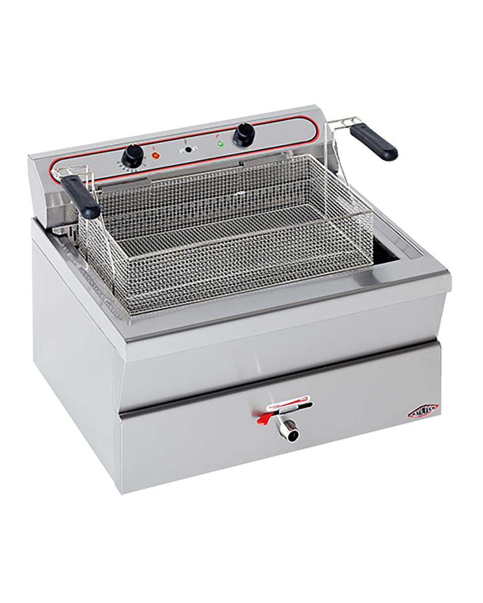 Friteuse - H 42 x 62 x 53 CM - 23 KG - 380 - 415 V - 9000 W - RVS - 26 Liter - Elektrisch - Stilfer - 527026