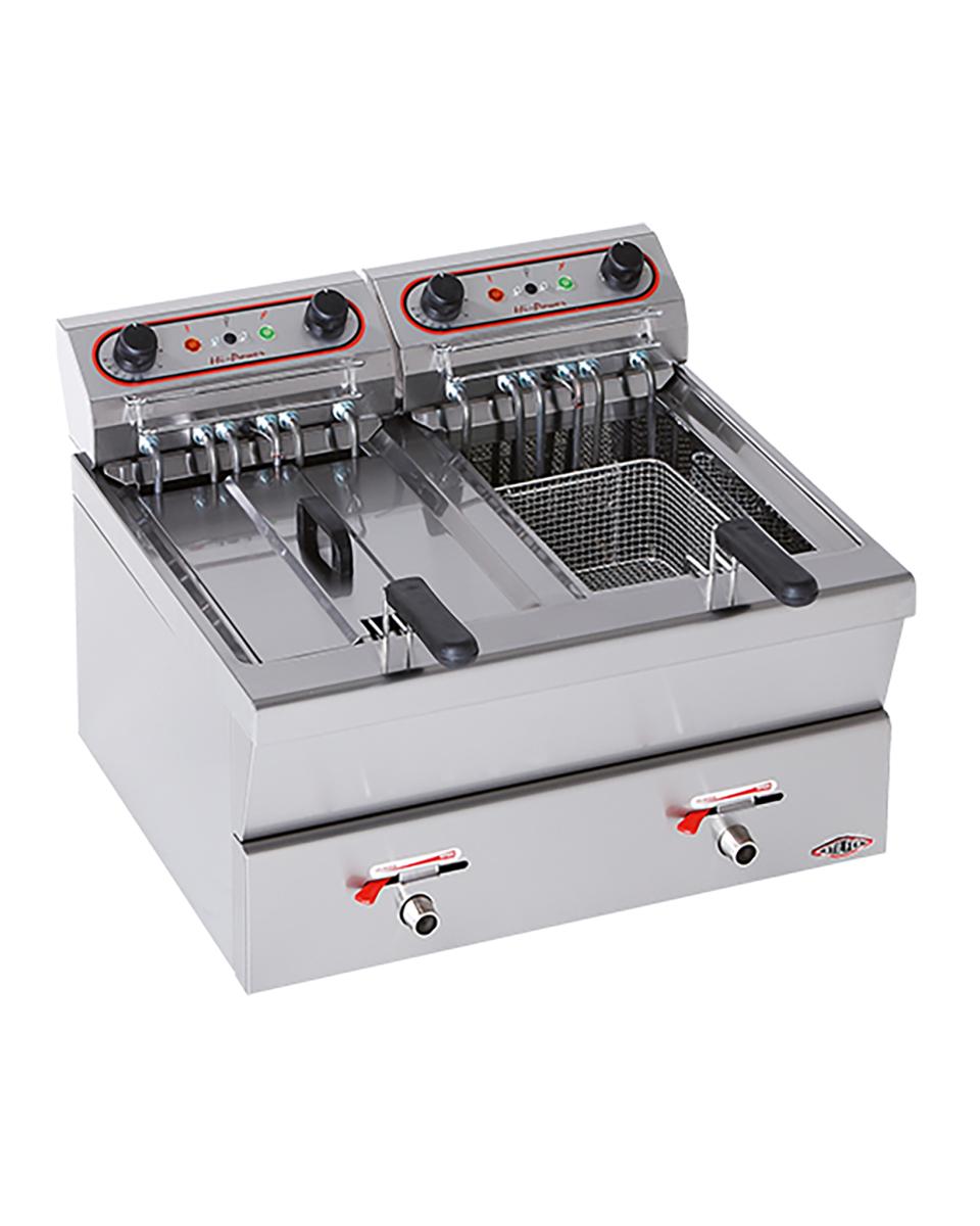 Friteuse - H 42 x 62 x 58 CM - 22 KG - 380 - 415 - Zonder - Stekker V - 7000 W - RVS - 12 Liter - Elektrisch - Stilfer - 527212