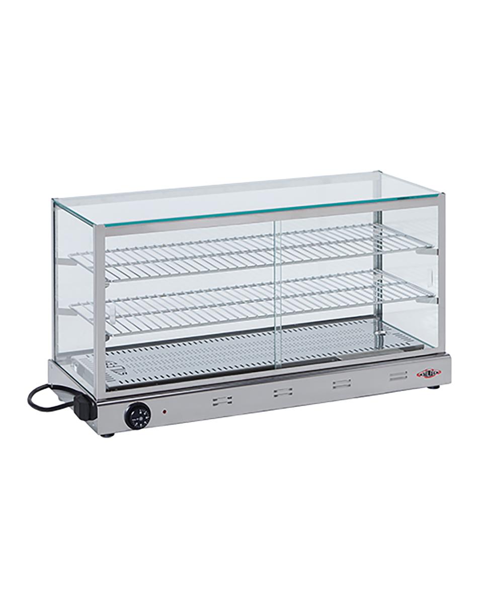 Warmhoudvitrine - H 43.6 x 83 x 35 CM - 27.5 KG - 220 - 240 V - 900 W - RVS - +0°C / +90°C - Stilfer - 527319
