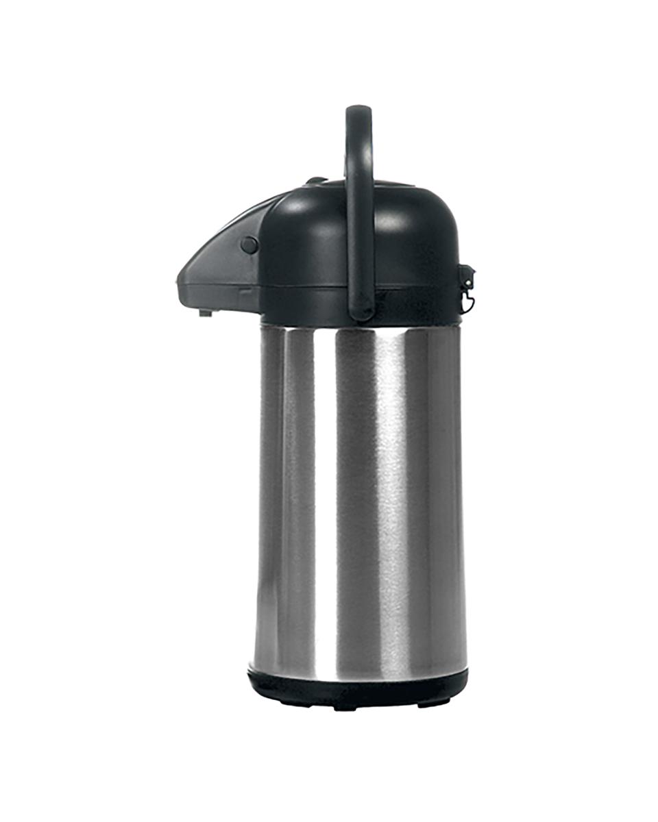 Pompkan - H 35 CM - 1.25 KG - RVS 18/10 - Zwart - 2.2 Liter - 595020