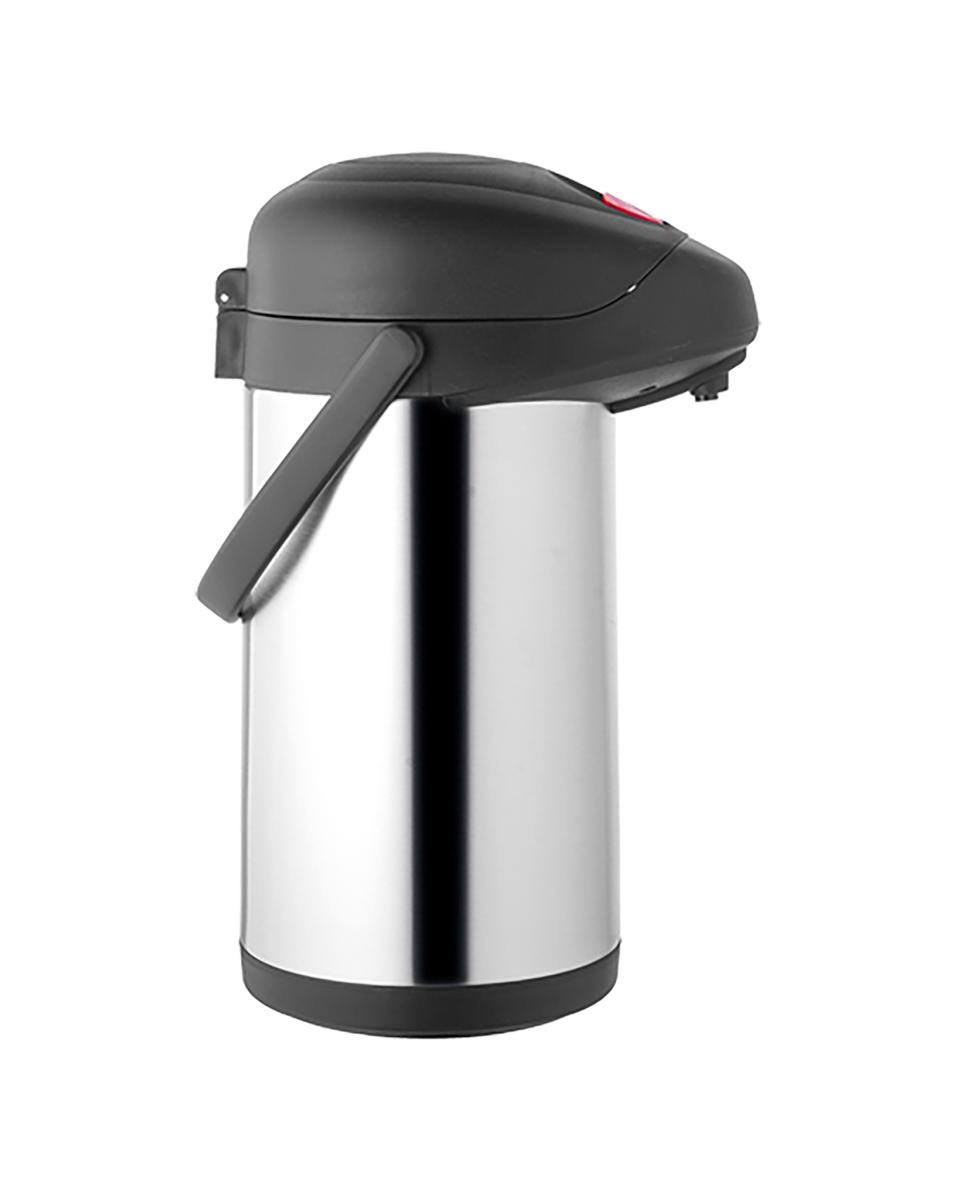 Pompkan - H 40 CM - 2.2 KG - RVS 18/10 - Zwart - 4 Liter - 595030