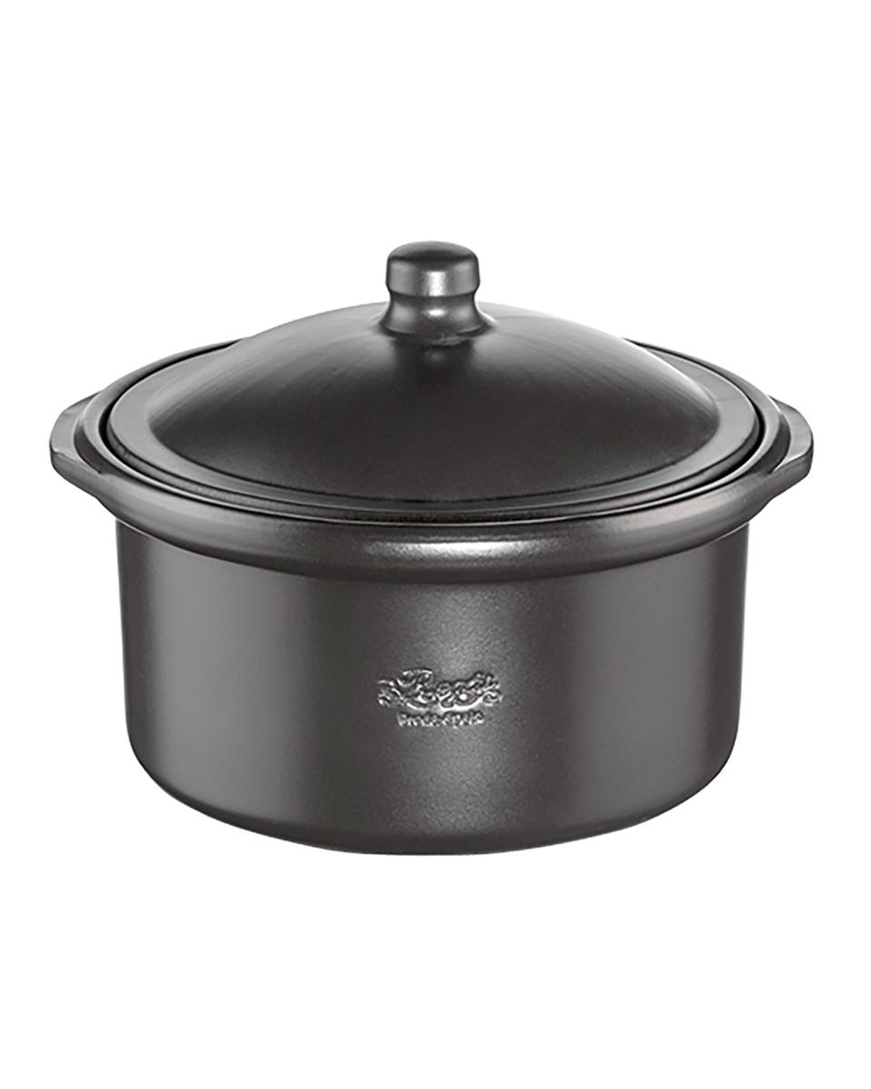 Cocotte - H 7 CM - 0.55 KG - Ø14.4 CM - Aardewerk - Zwart - 0.64 Liter - Regas - 540020