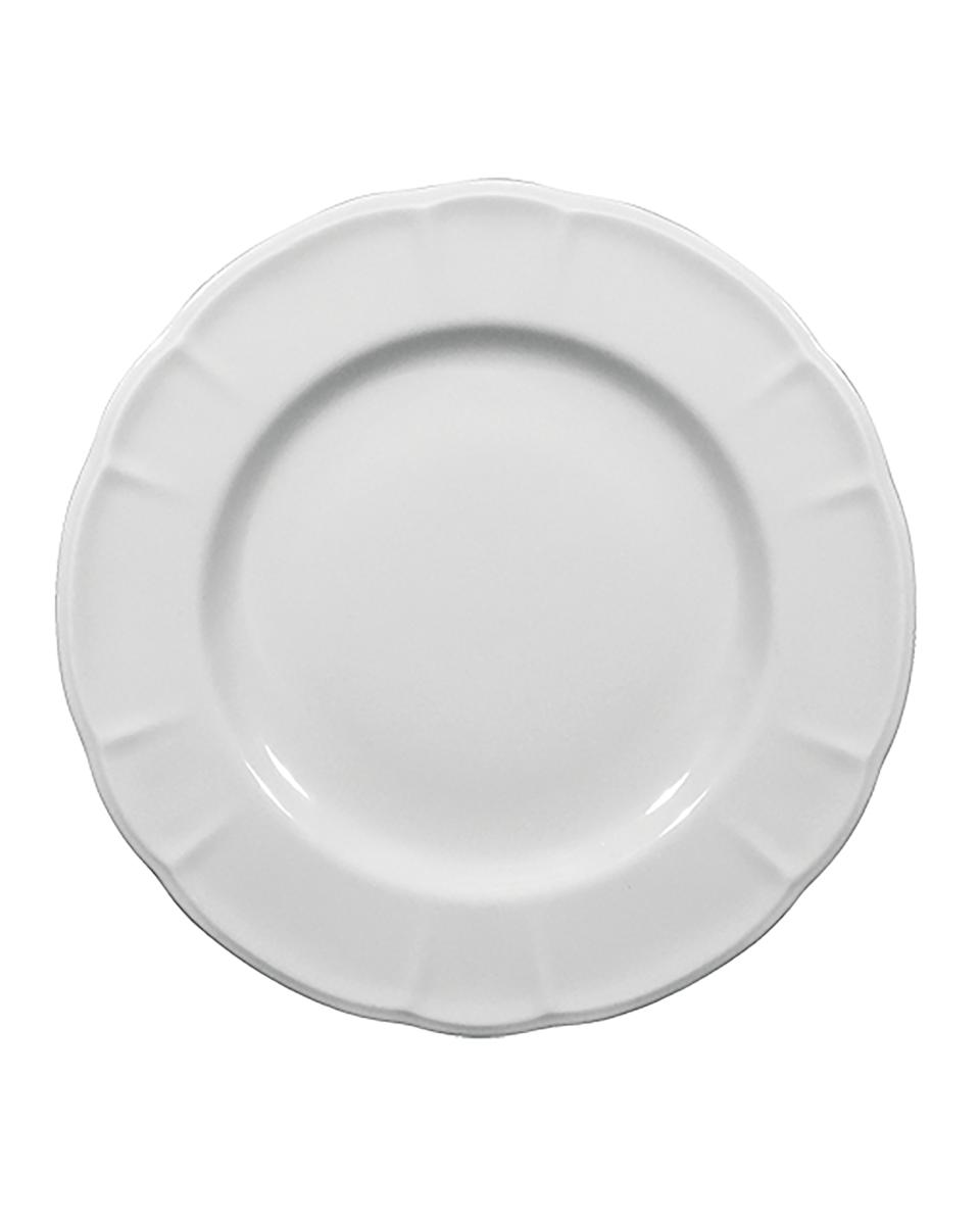 Bord - H 2.5 CM - 0.66 KG - Ø26 CM - Porselein - Wit - 765032