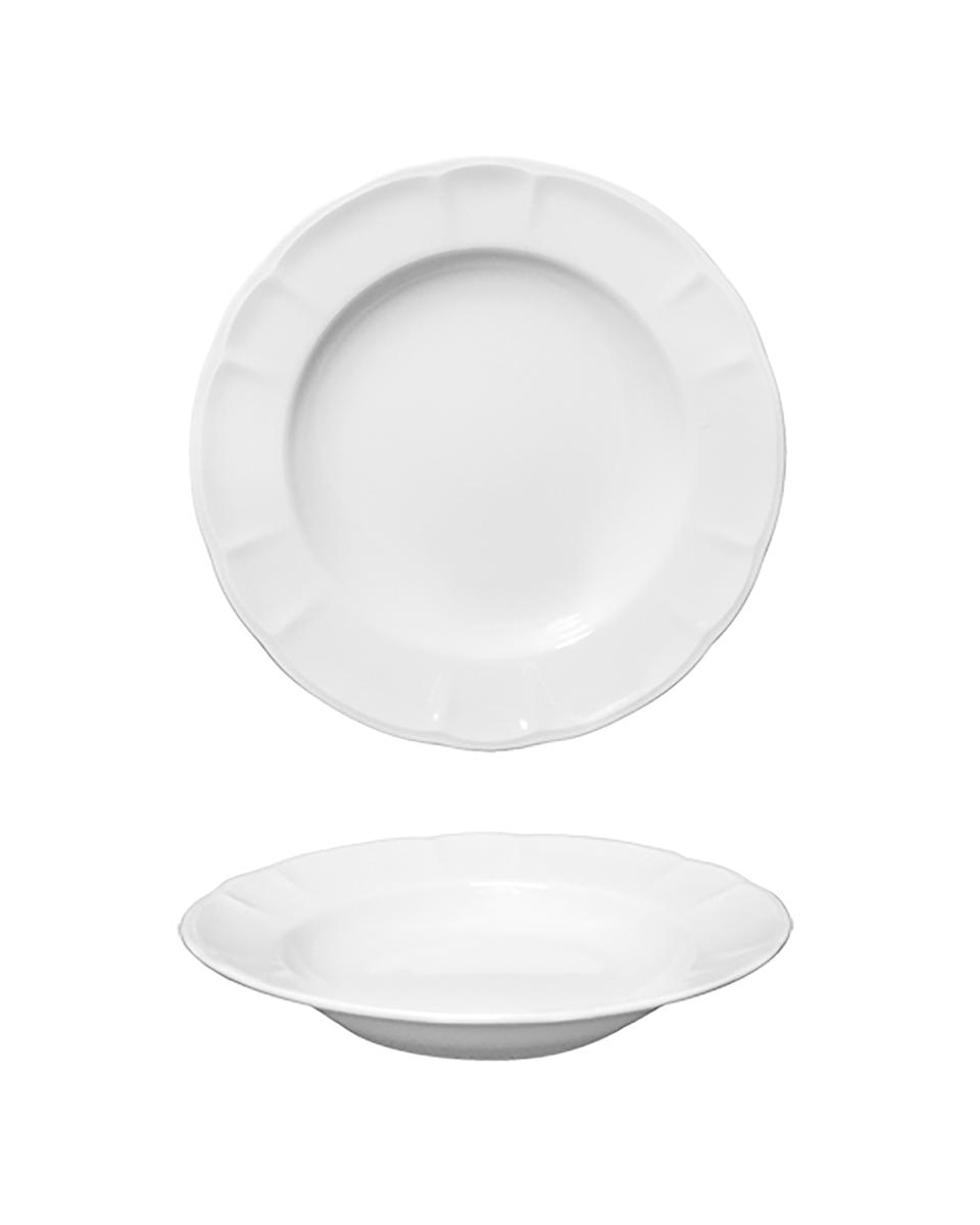 Bord - H 3.8 CM - 0.54 KG - Ø23 CM - Porselein - Wit - 765035