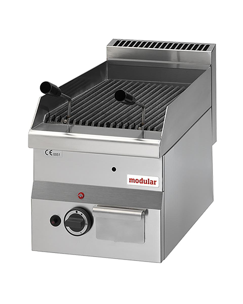 Lavasteen Grill - H 28 x 30 x 60 CM - 30 KG - Aardgas - 5.5 CM - RVS - Modular - 316640