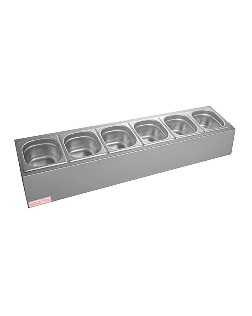 Garneerunit - H 20 x 102 x 21 CM - 5 KG - RVS - MaxPro - 921090