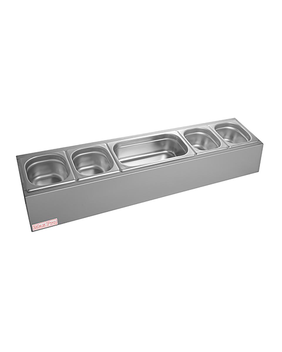 Garneerunit - H 20 x 102 x 21 CM - 5 KG - RVS - MaxPro - 921091