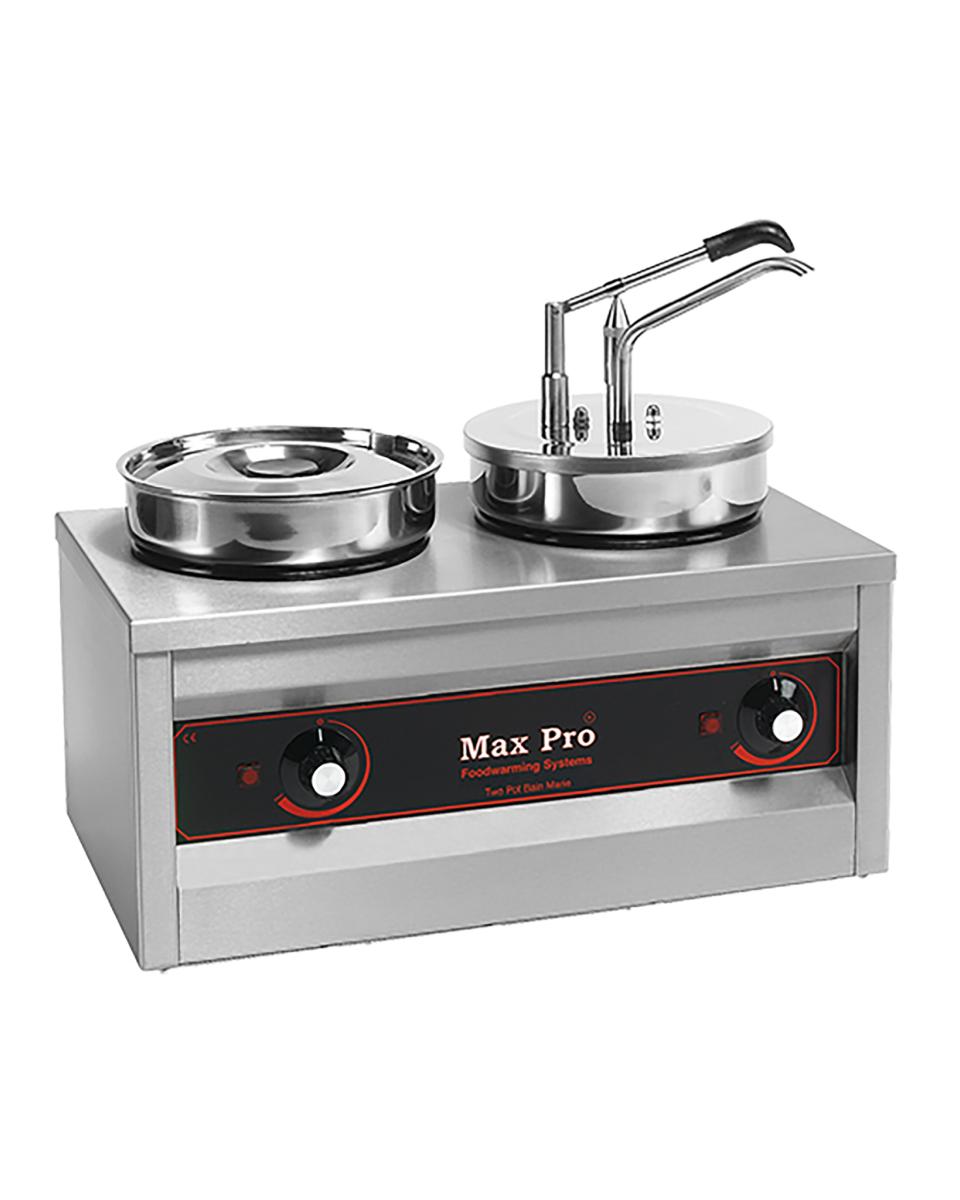 Sauzen Warmer - H 43 x 50.3 x 29 CM - 11.11 KG - 220 - 240 V - 500 W - RVS - 4.5 Liter - +30°C / +90°C - MaxPro - 921462