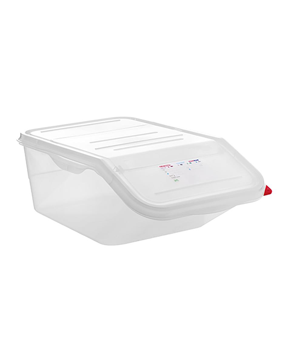 Voedselcontainer - H 20 x 34 x 56.5 CM - 1.457 KG - Polypropyleen - Transparant - 22.65 Liter - -40°C / +90°C - Scharnierend Deksel - Araven - 962072